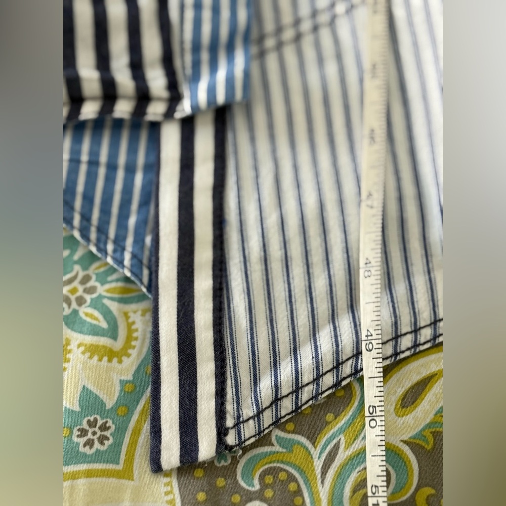 Pilcro Blue and White Asymmetrical Stripe Wrap Dress - Picture 11 of 16